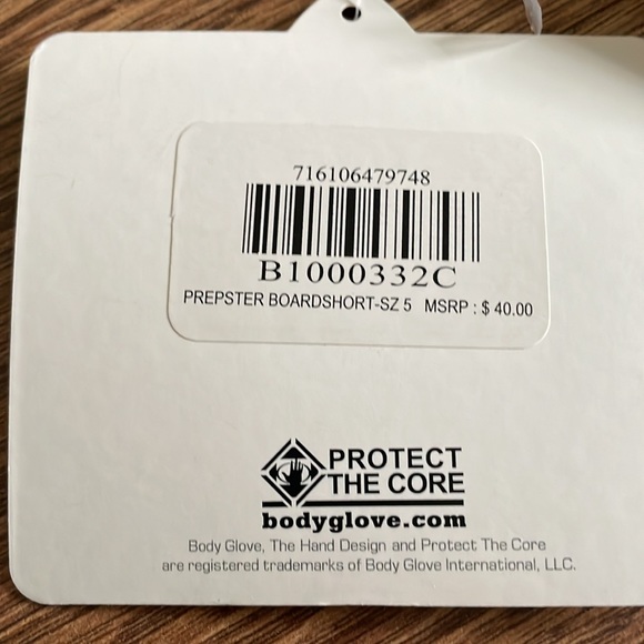 Body Glove Board shorts Prepster Sz 5 Plaid blue green NWT - Picture 3 of 4